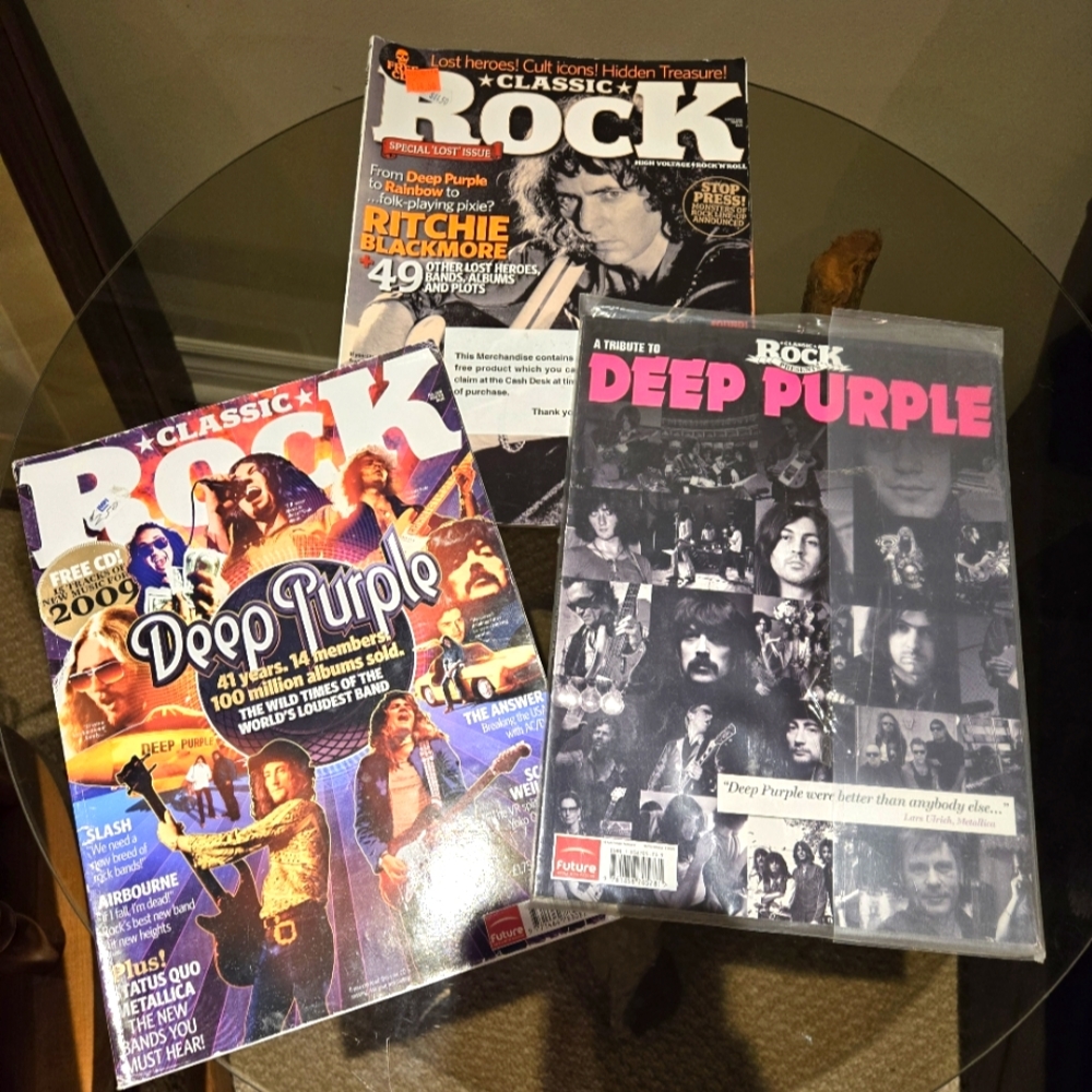Vintage collection of Deep Purple tribute magazines.